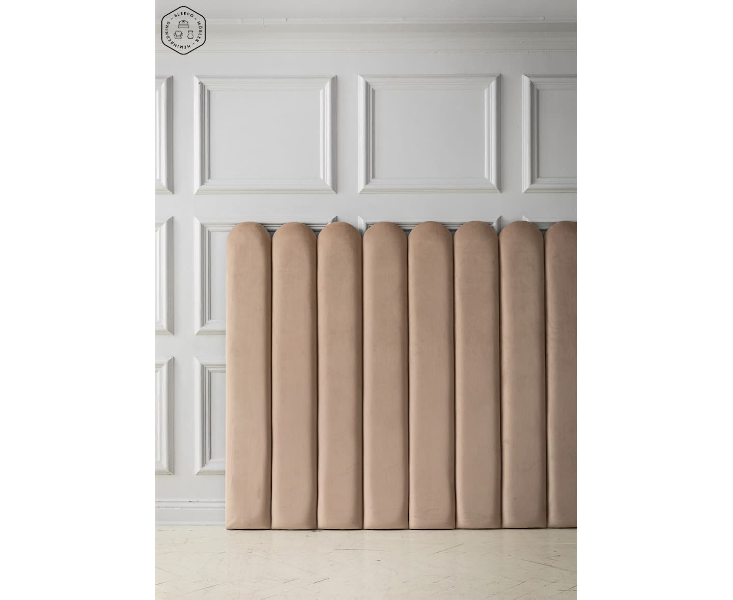 Sleepo Cleo Sänggavel Sammet Beige 180cm