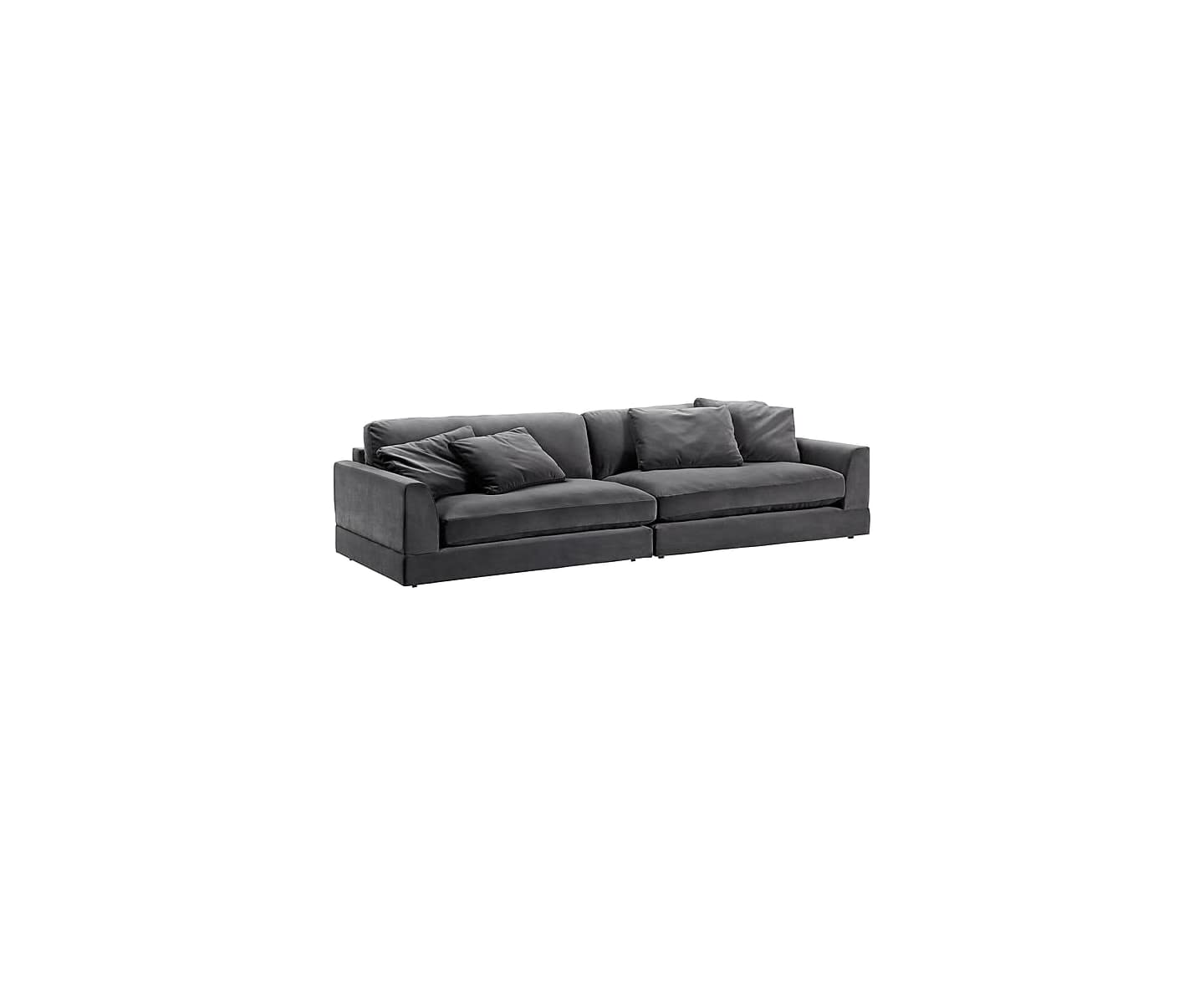 Nordic Home Leah 4-seter Sofa Fløyel Grå 324 cm