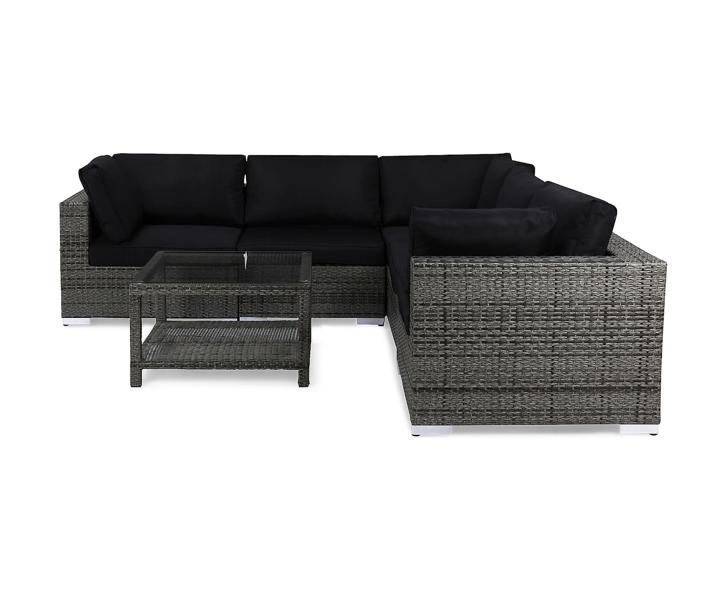 Nordic Outdoor Bora 5-sits Loungesoffa inkl Bord m Hylla Grå 75x75cm