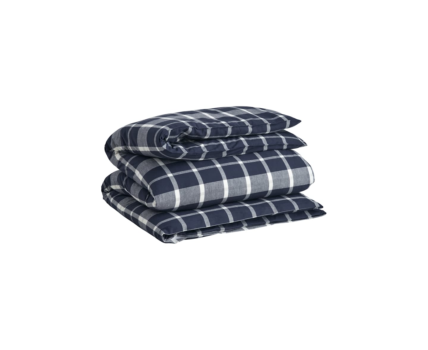 GANT Home Flannel Check Påslakan Marine Dubbel