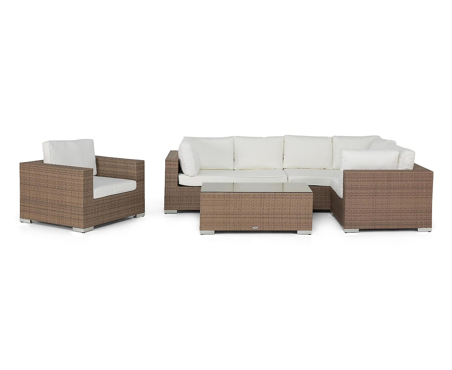 Nordic Outdoor Bora 6-seters loungegruppe inkl. Blokkbord Sand