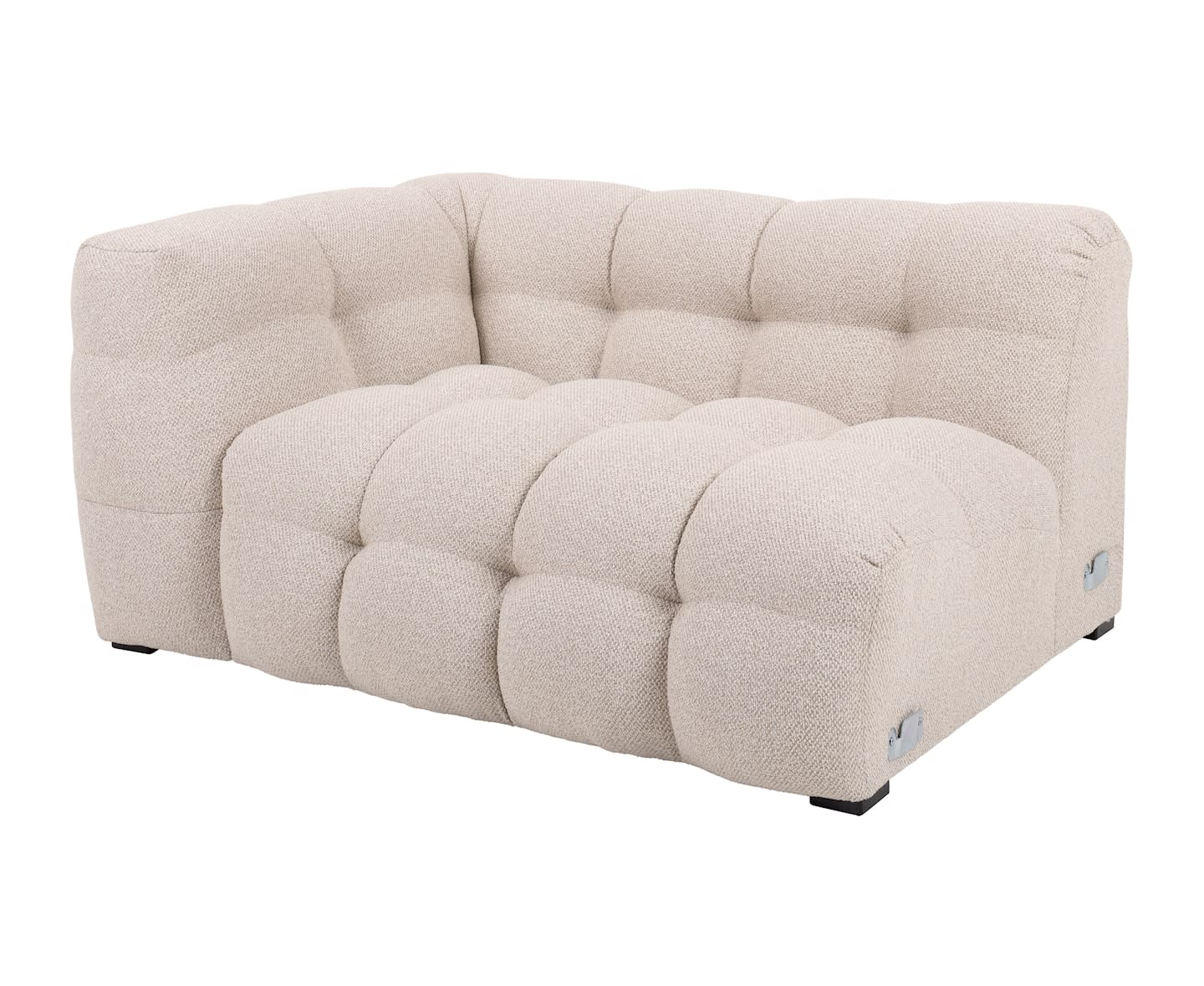 Sleepo Billie 1.5-Sitzer Sofa Modul Links Armlehne Beige Bouclé 141cm