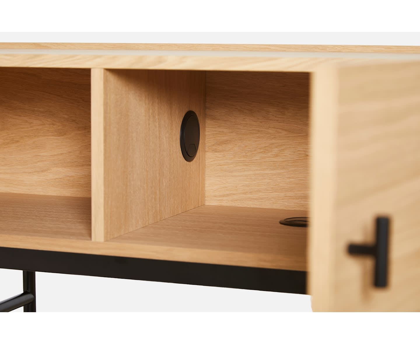 Woud Array Sideboard White Oak/Black 180cm