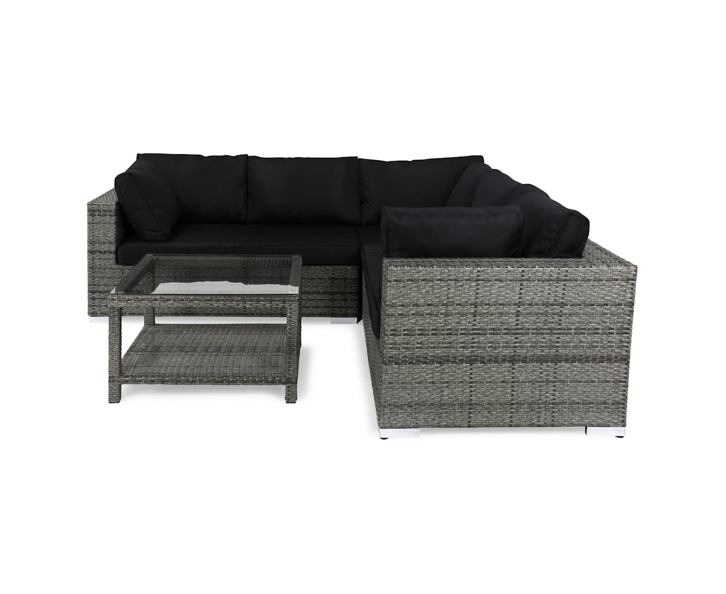 Nordic Outdoor Bora 5-sits Loungesoffa inkl Bord m Förvaring Grå 75x75cm