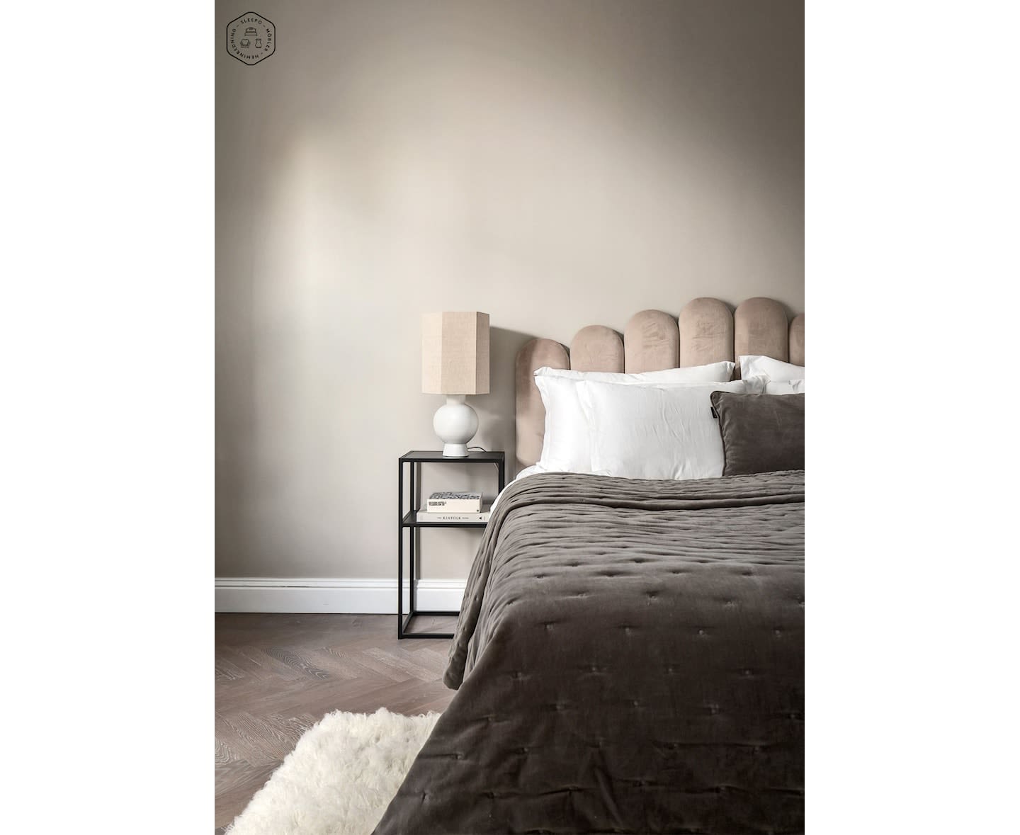 Sleepo Art Sänggavel Sammet Beige 160cm