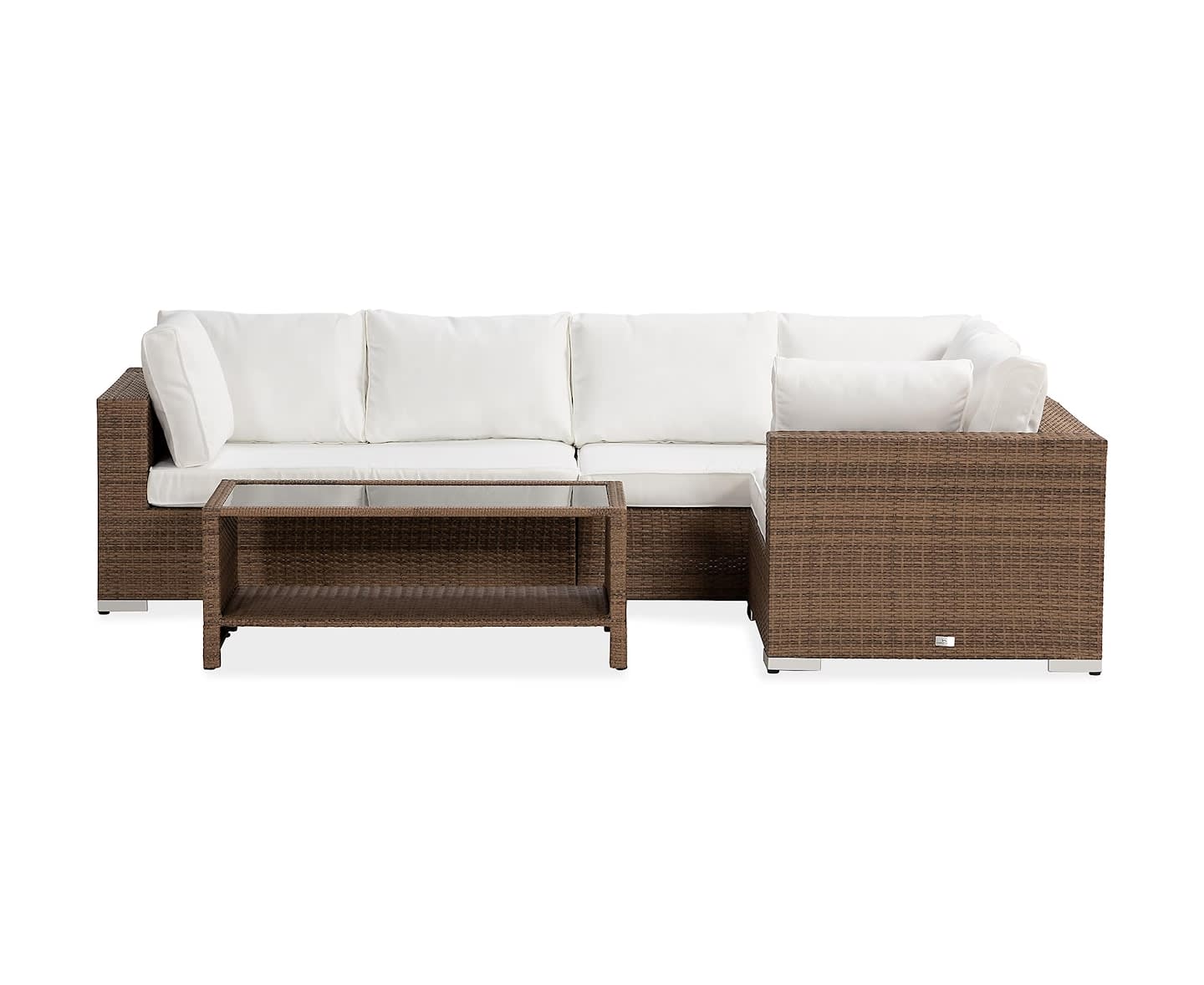 Nordic Outdoor Bora 5-seters lounge sofa inkl. bord med hylle Sand