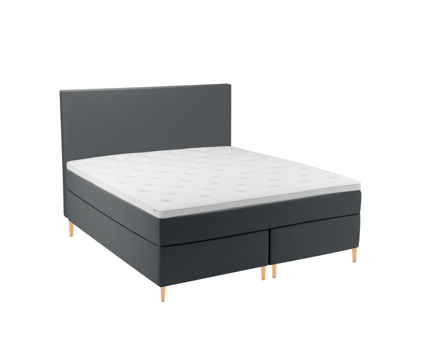 Sleepo Venus Kontinentalsäng Anthracite 160 Medium/Medium Rundat Träben Ek 13cm