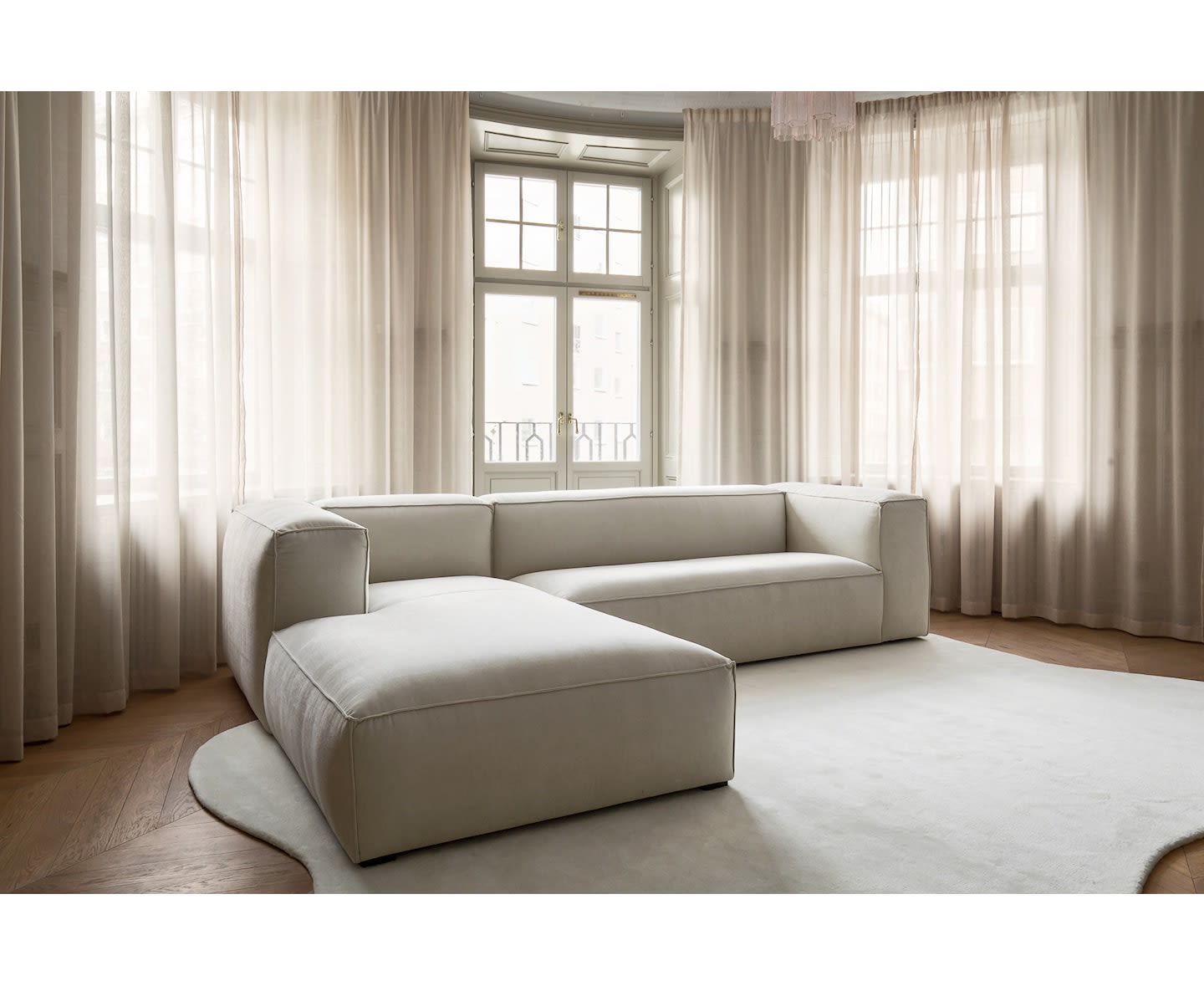 Sleepo Luca Divansofa Links Creme 309cm