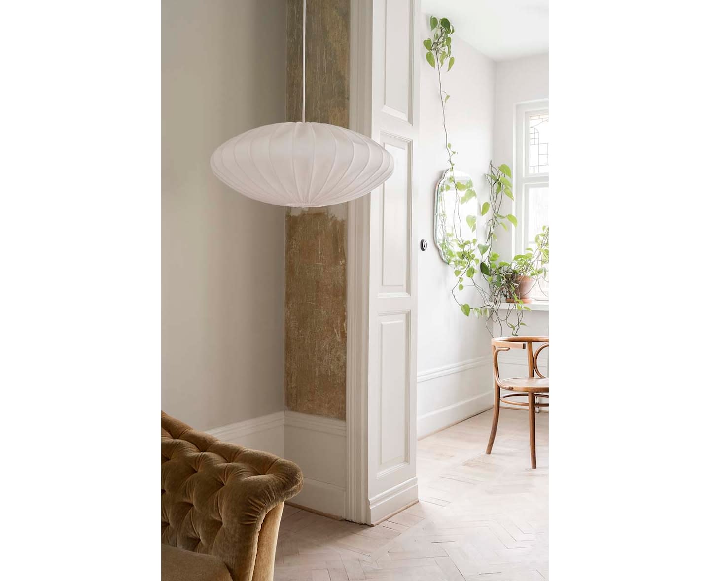 Watt &amp; Veke Ellipse Deckenlampe Linne Weiß 65cm