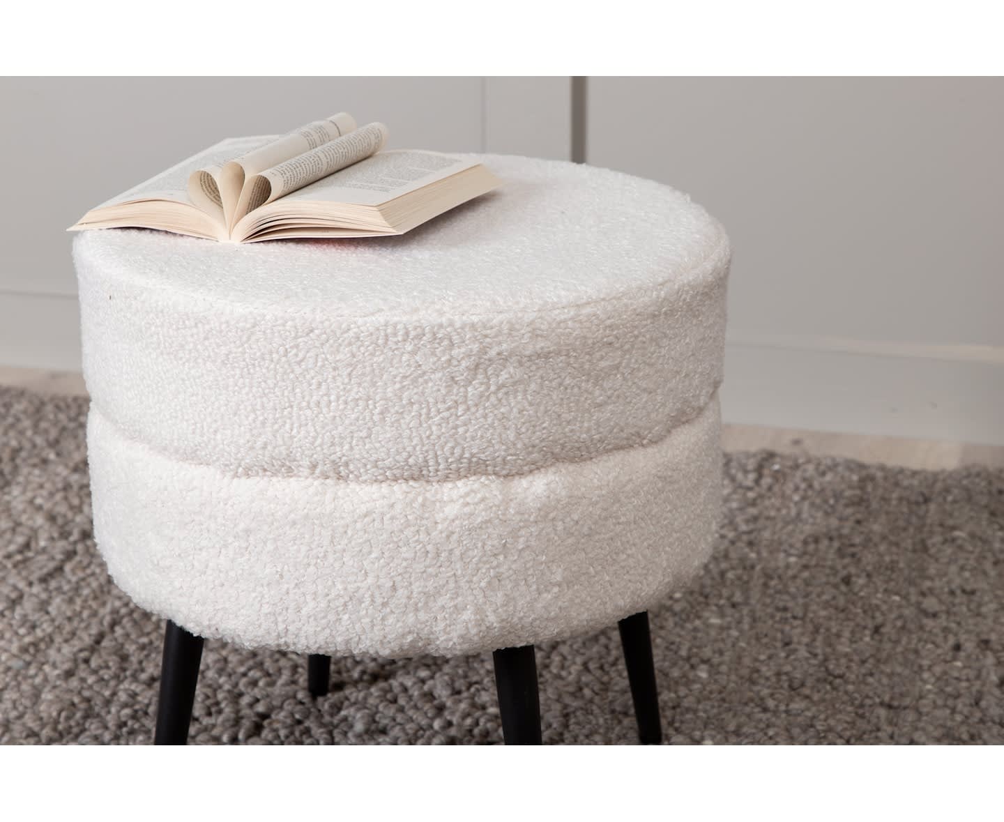 Nordic Home Tilly Sittpuff Teddy Offwhite