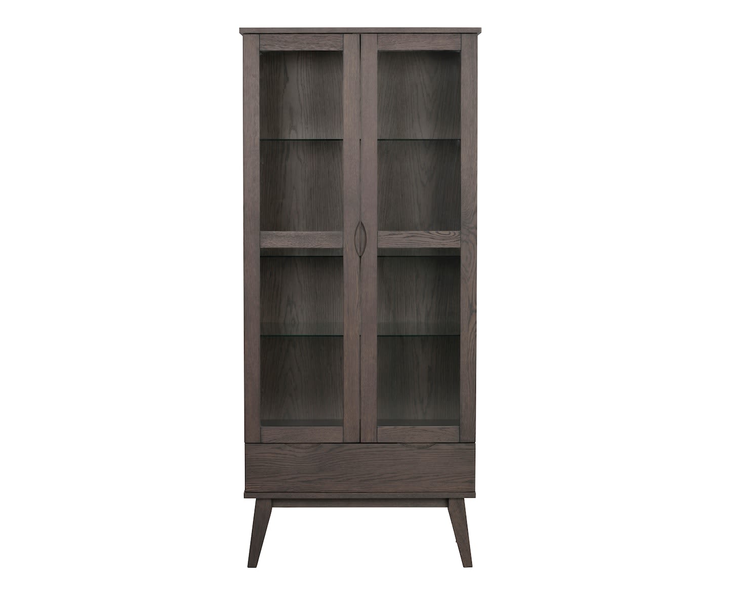 Rowico Home Filippa Vitrine Schrank Dunkelbraun 185cm