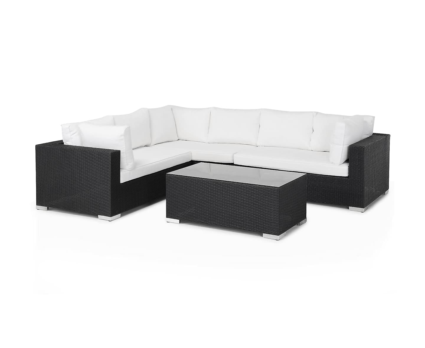 Nordic Outdoor Bora 6-seter Loungesofa inkl. Bord Venstre Svart