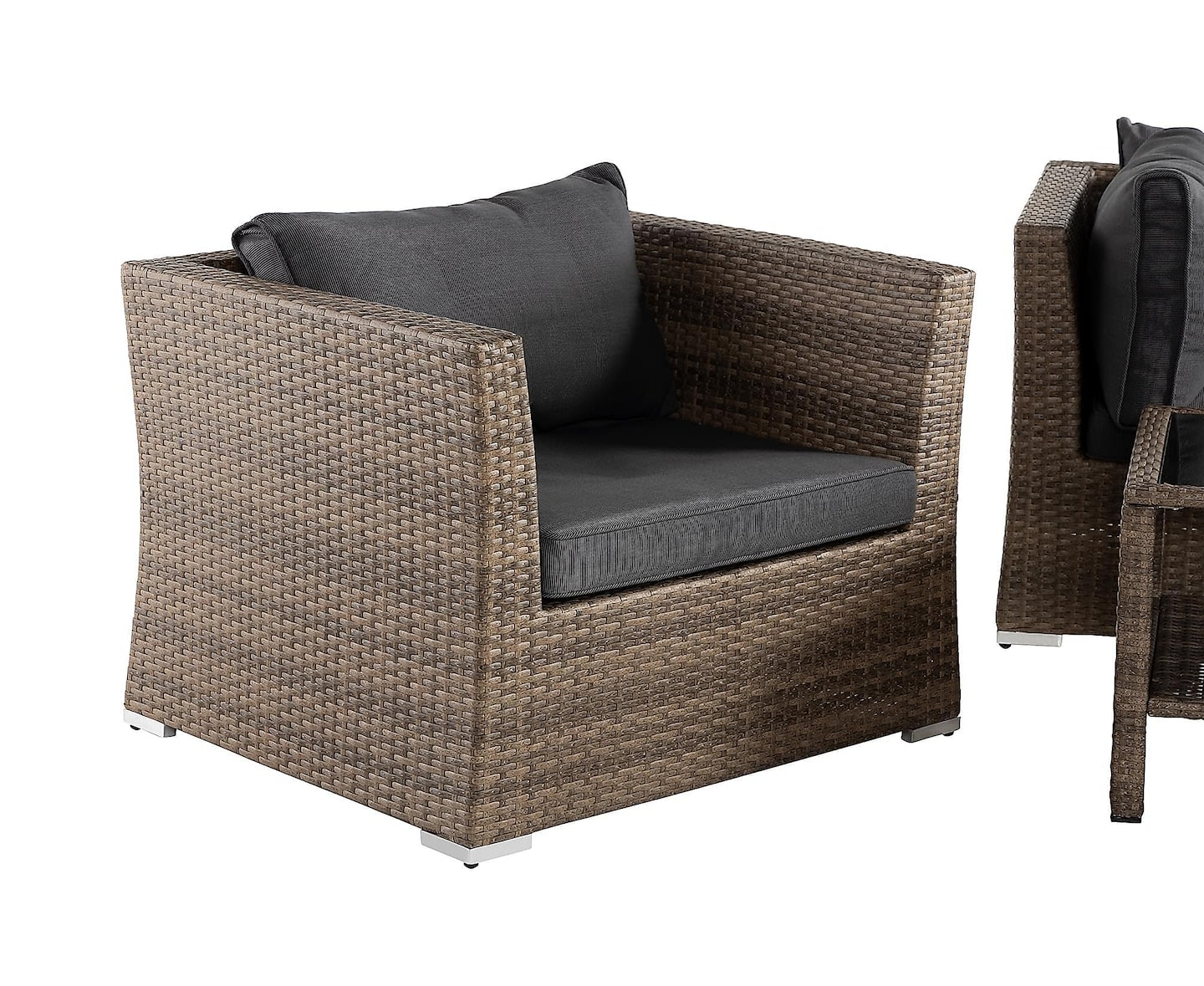 Nordic Outdoor Flynn 5-sits Loungegrupp inkl Bord Sand/Mörkgrå