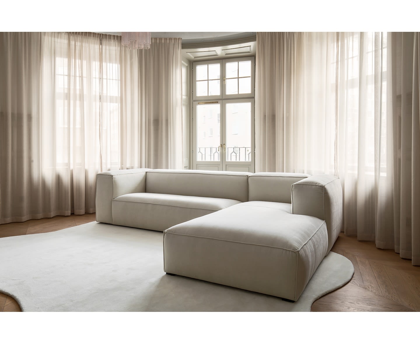 Sleepo Luca Divansofa Rechts Creme 309cm