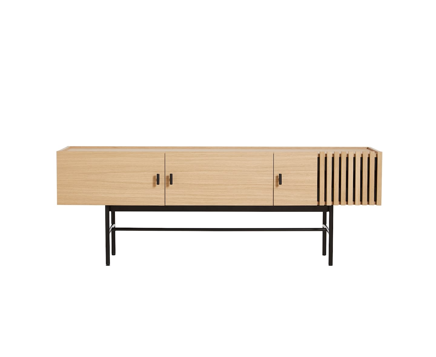 Woud Array Low Sideboard White Oak/Black 150cm