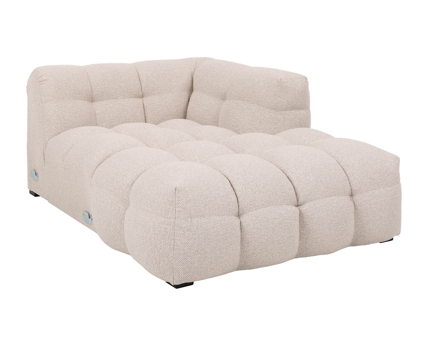 Sleepo Billie Chaiselongue-Modul Rechts Armlehne Beige Bouclé 118cm