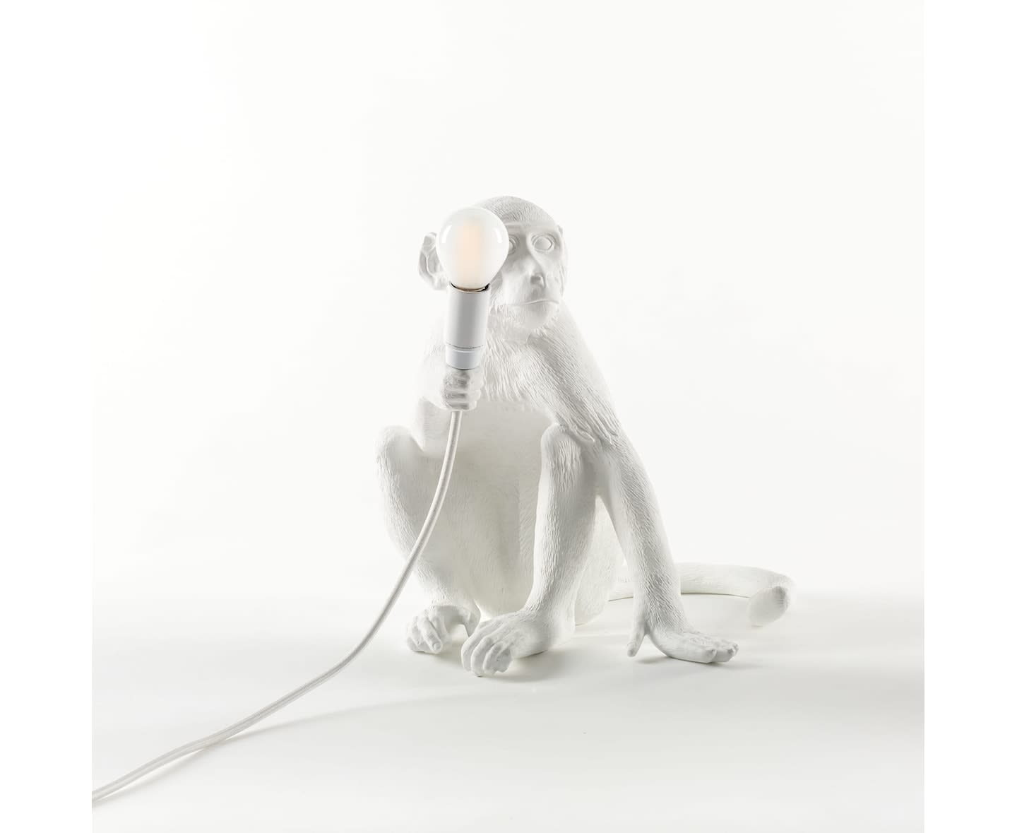 Seletti Monkey Sitting Bordlampe White