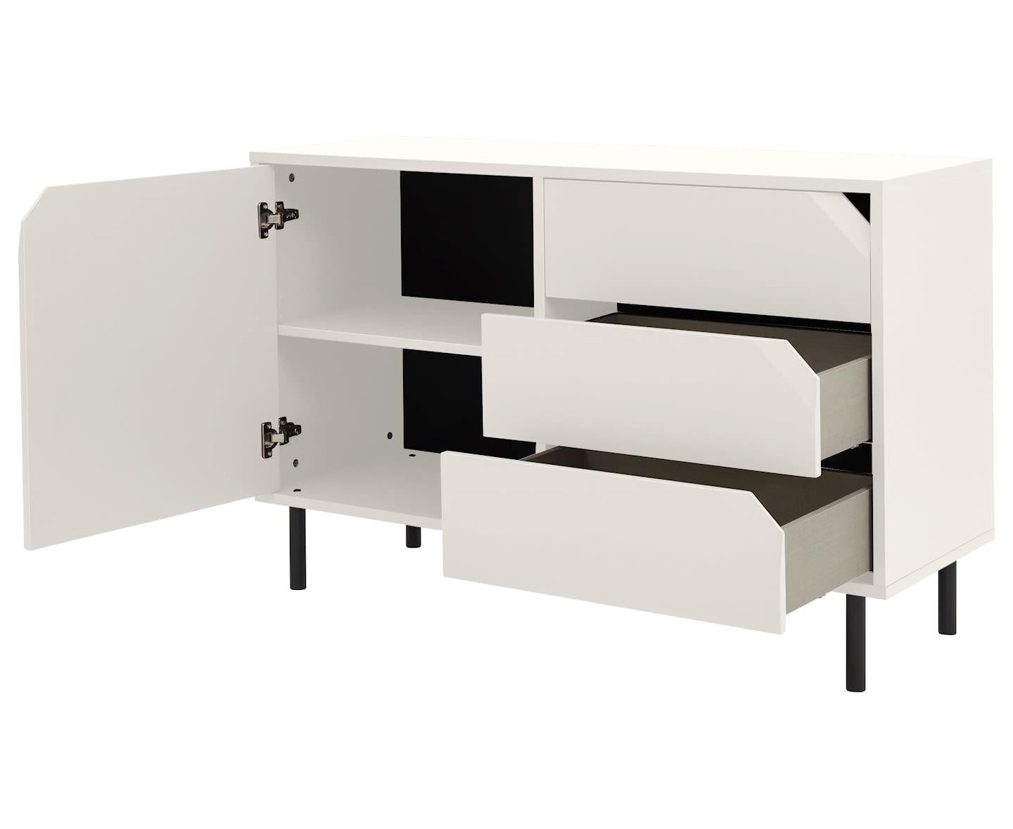 Tenzo Corner Sideboard Cotton White Matte 118.5cm