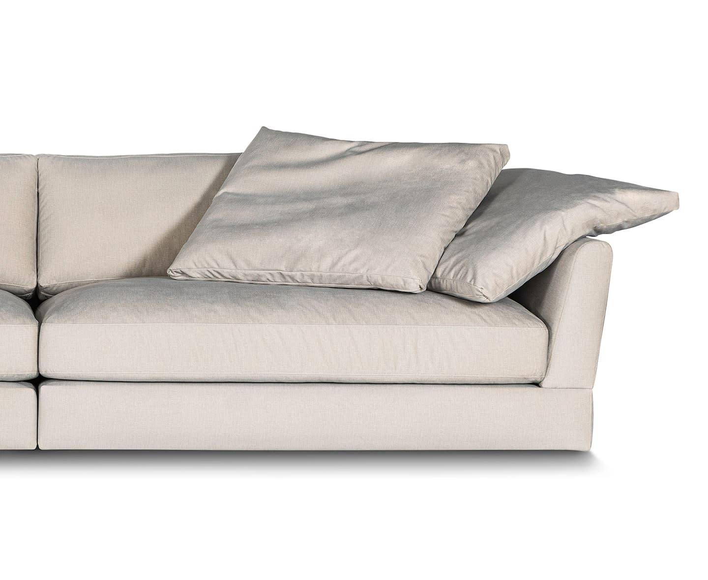 Sleepo Holly 4-sits Soffa Sammet Greige 296cm