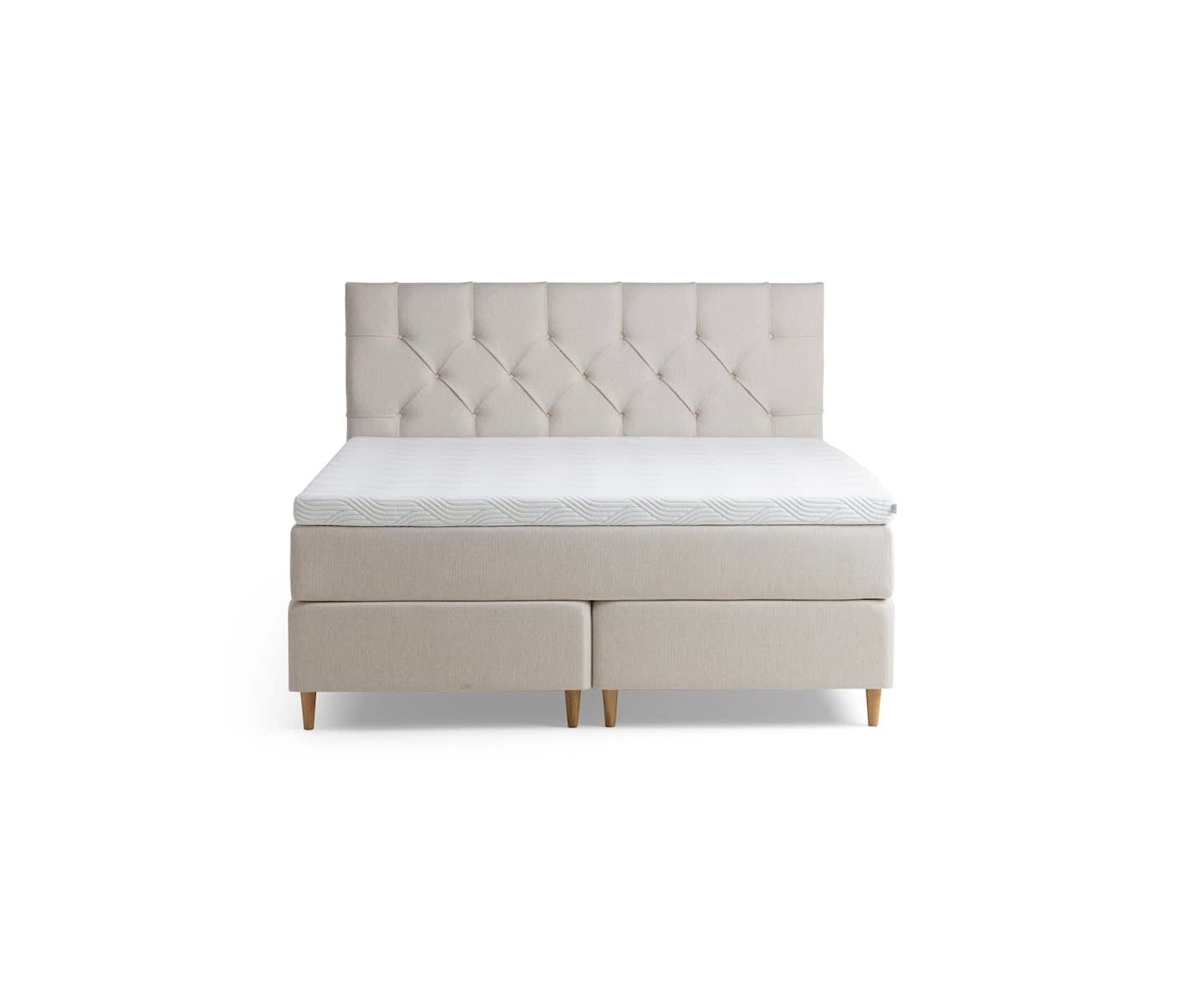 Tempur Promise Kontinentalsäng Ivory 160x200 Pro Plus SmartCool 8cm Mjuk Metallben Krom 12cm