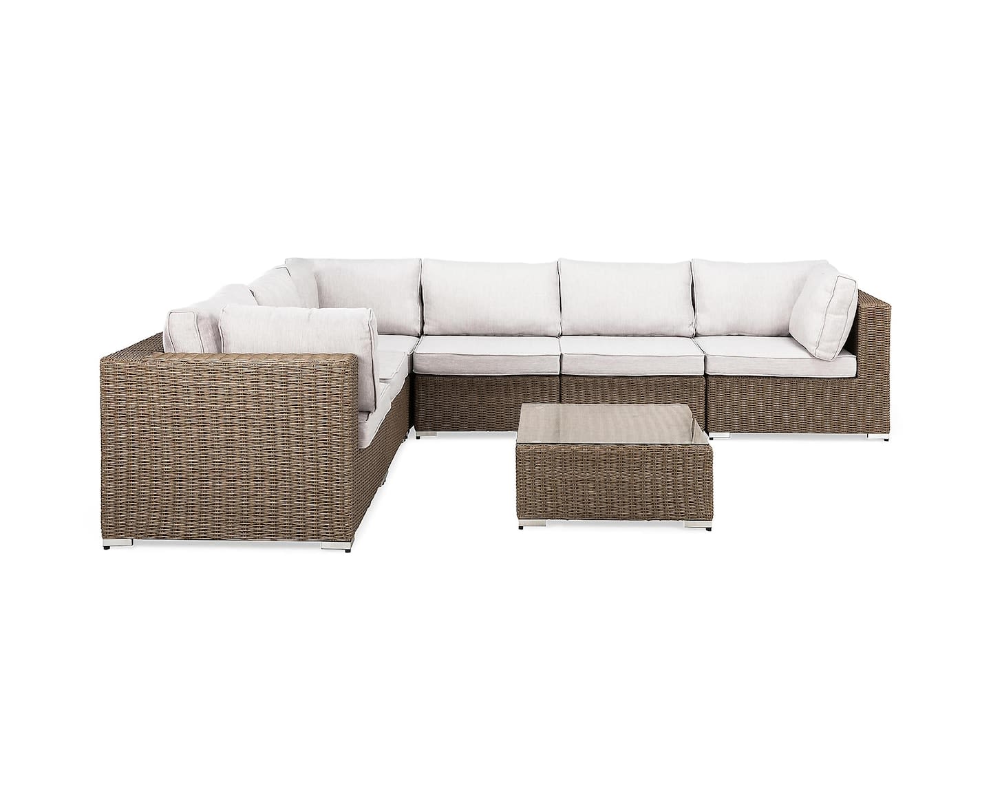 Nordic Outdoor Lillian 6-seter Loungesofa Brun/Lysegrå