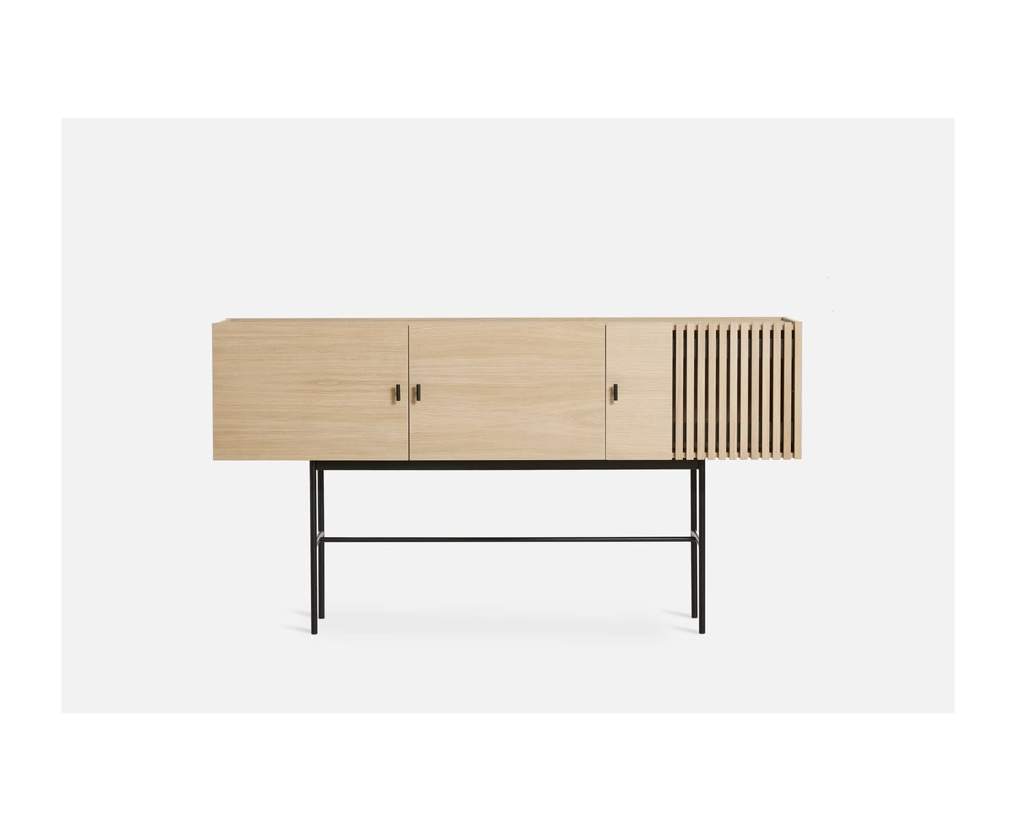 Woud Array Sideboard White Oak/Black 180cm