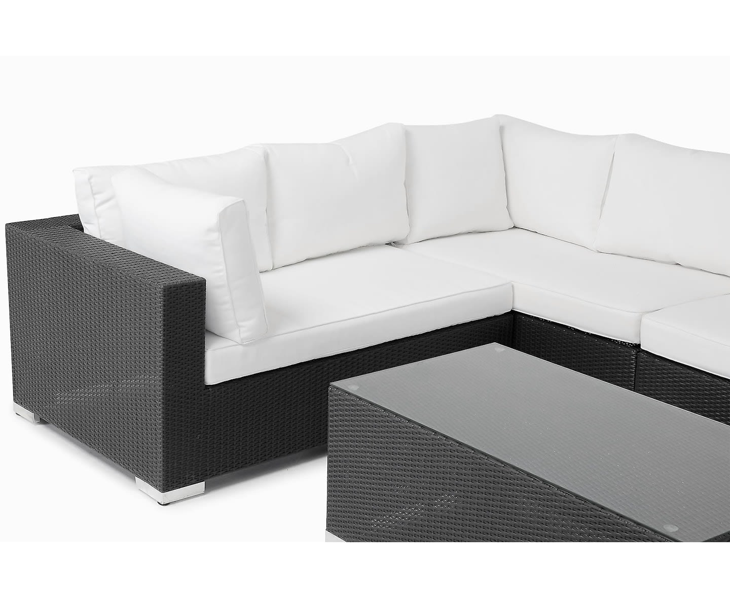 Nordic Outdoor Bora 6-seter Loungesofa inkl. Bord Venstre Svart