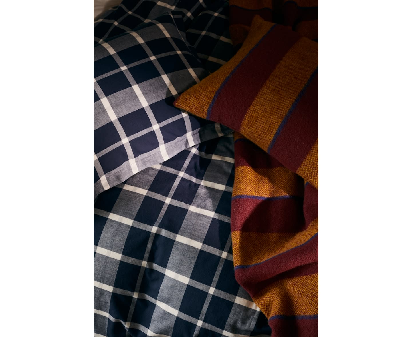 GANT Home Flannel Check Påslakan Marine Dubbel