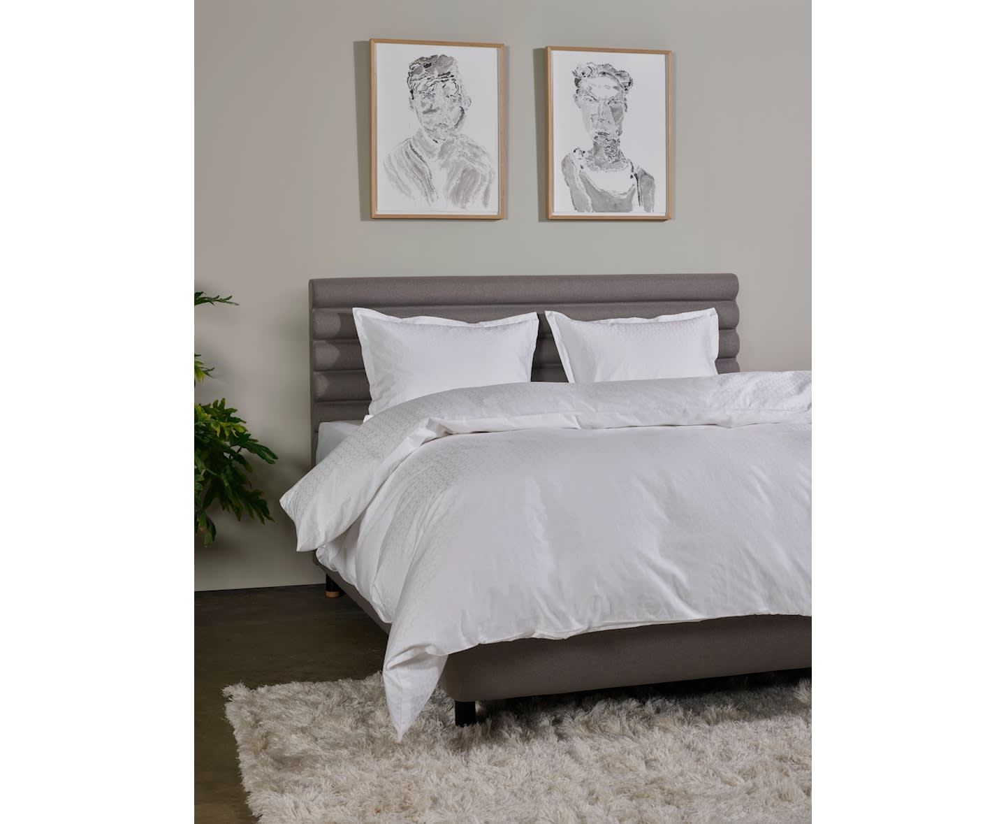 Tempur Satin Luxe Jacquard Dynetrekk Hvit 150x210