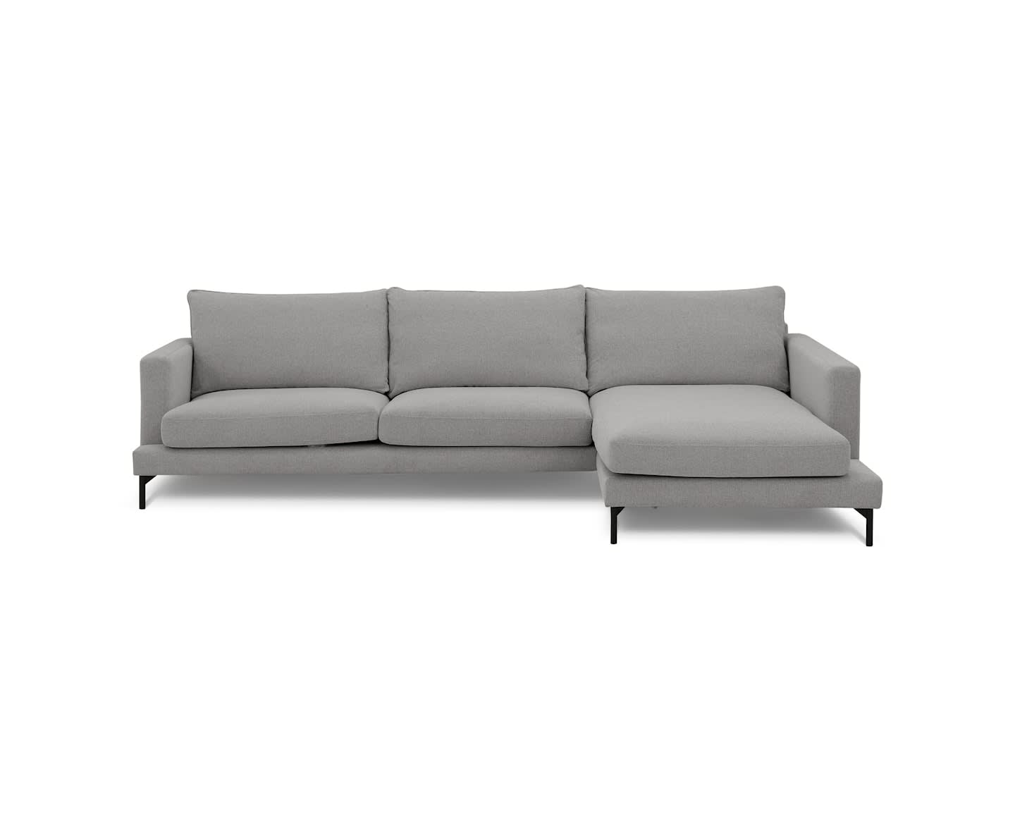 Sleepo Olivia 4-Sitzer Chaiselongue Sofa Links Silber 297cm