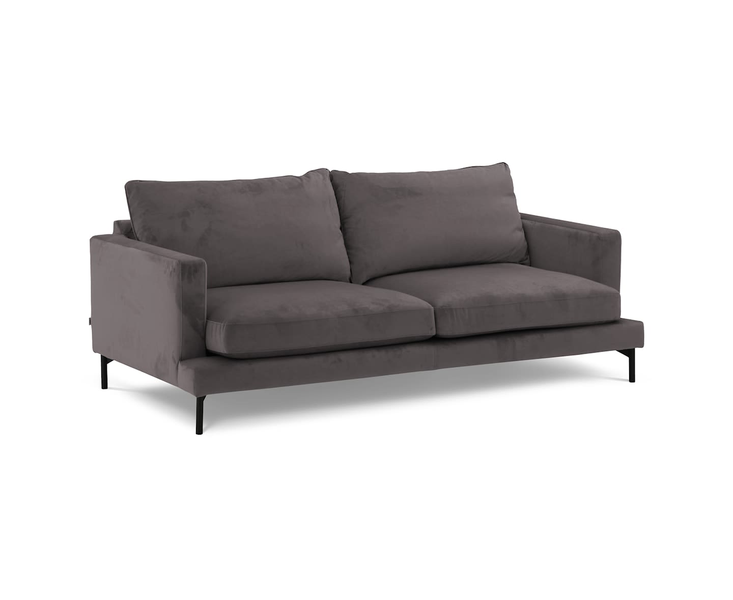 Sleepo Olivia 3-Seters Sofa Fløyel Mørkegrå 206cm