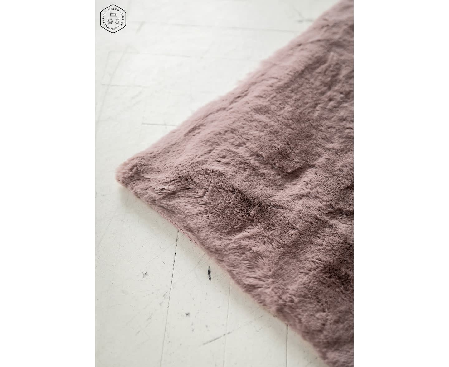 Nordic Home Heaven Rund Pälsmatta Powder Pink Ø120