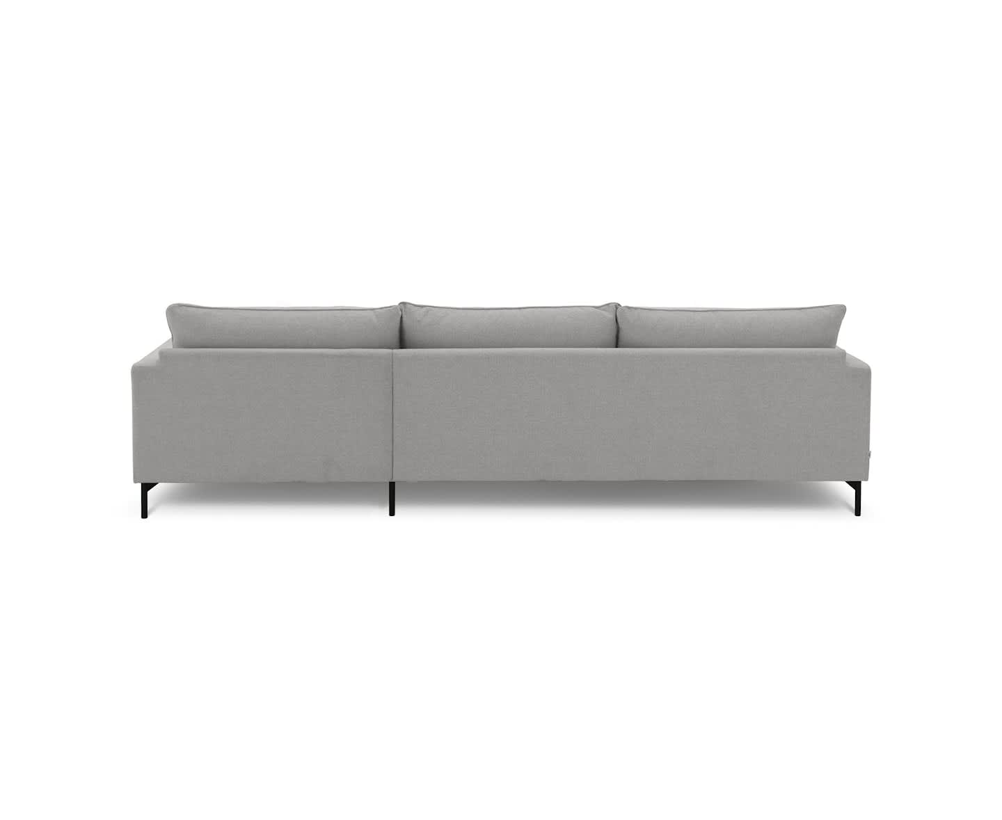 Sleepo Olivia 4-Sitzer Chaiselongue Sofa Rechts Silber 297cm