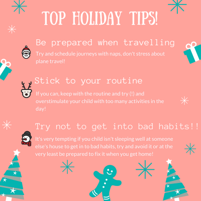 Pastel Christmas Social Media Graphic Holiday sleep tips!
