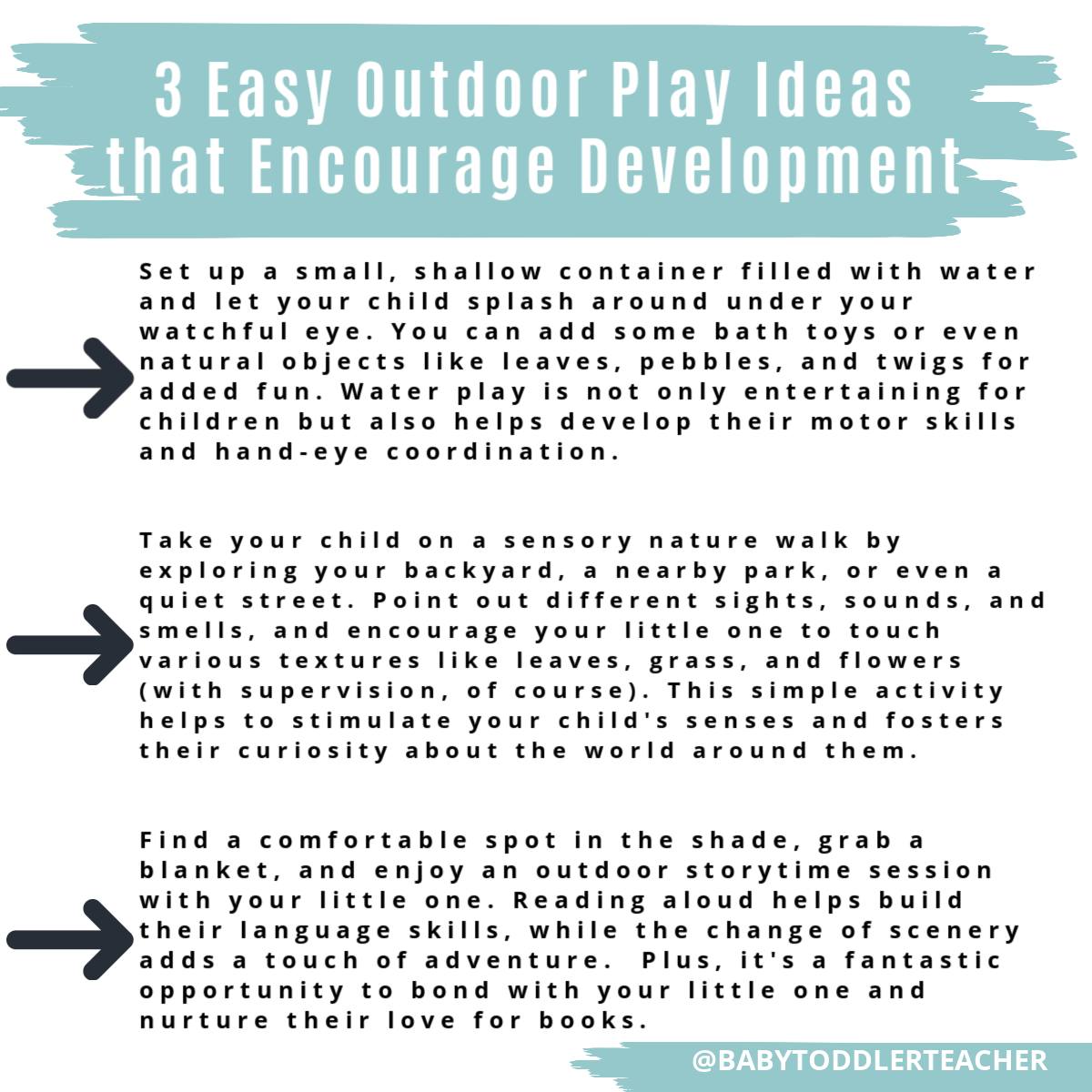 3 Easy Outdoor Play Ideas for Your Little One🌳👶☀️
...