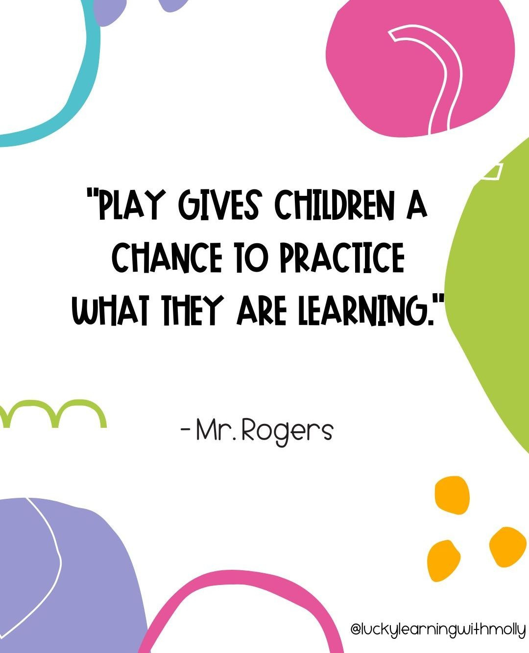 Mr. Rogers is not lying! Play is important!⁠
⁠
So ...