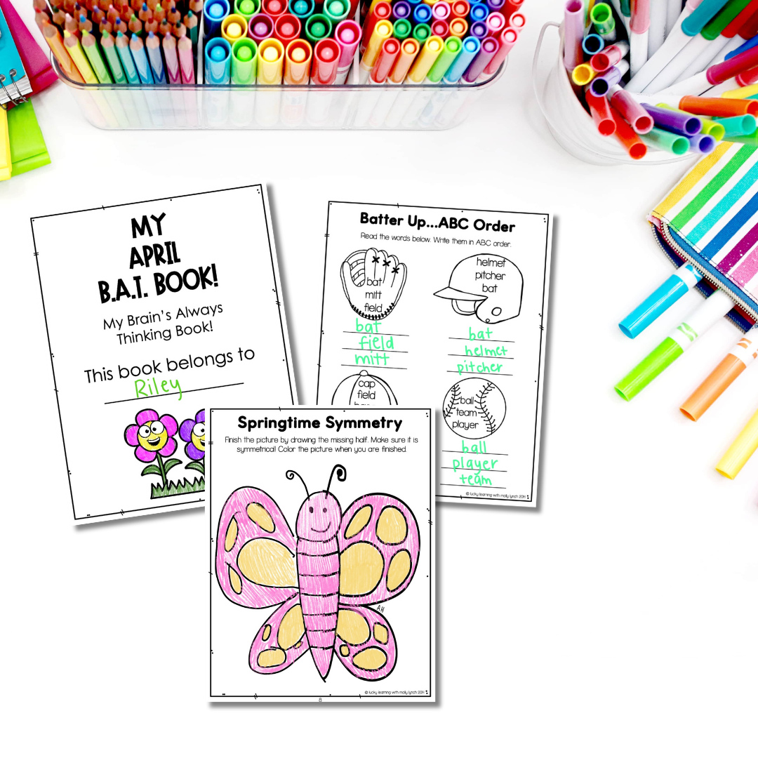 The April B.A.T. Books for 1st and 2nd Grade are l...