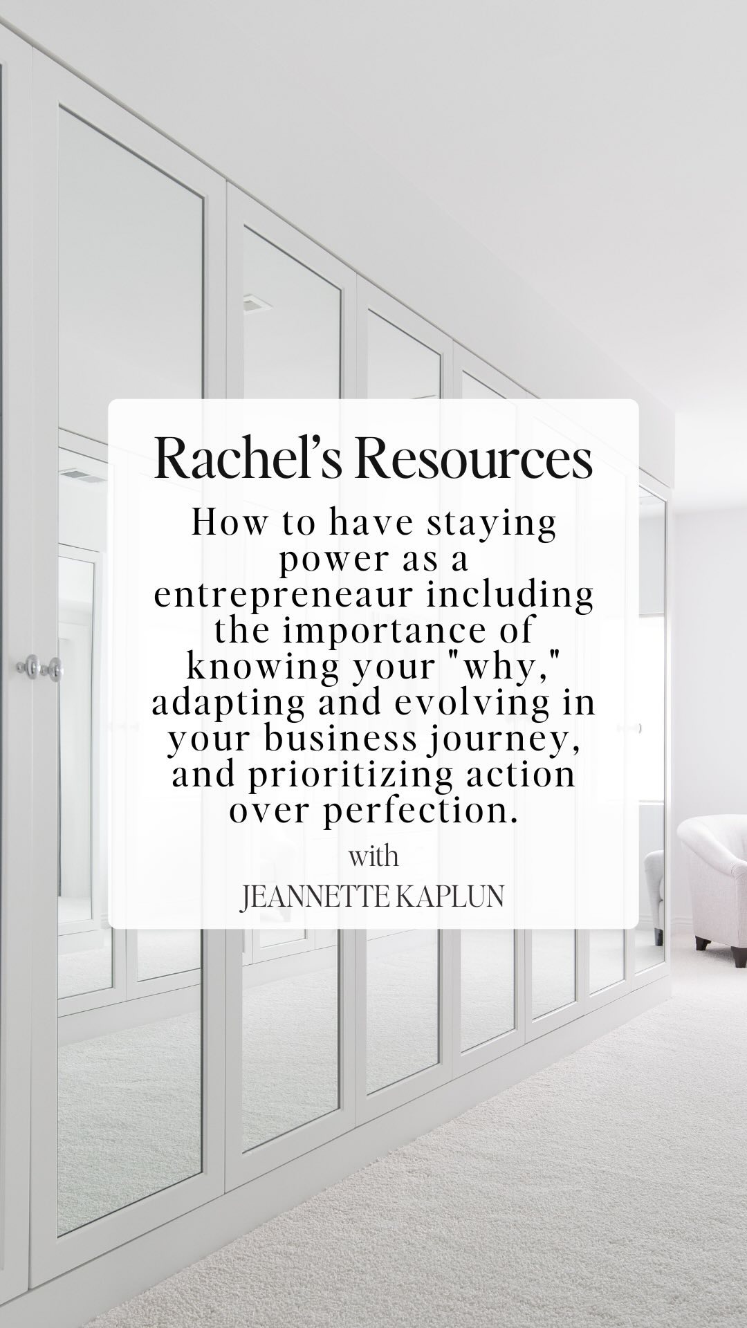 Rachel’s Resources:
I spoke with @jeannettekaplu...