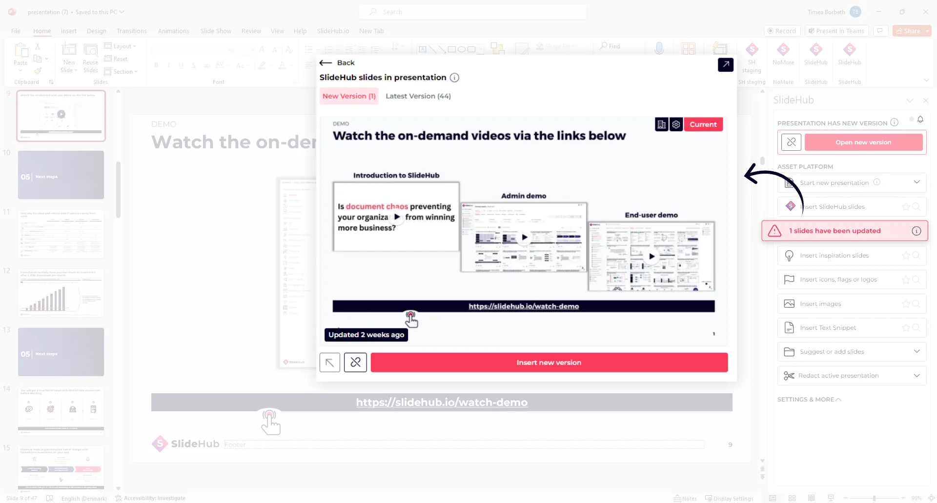 Pushing a brand update to every deck at once in SlideHub