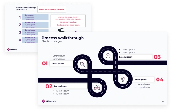 Visual enhancement example with input and ouput slide