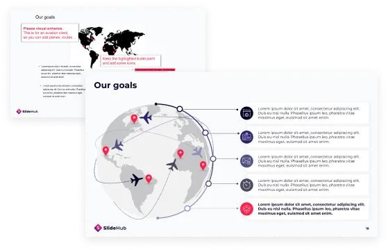 Visual enhancement example with input and ouput slide