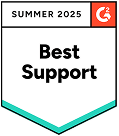 G2 Best Support badge 2025