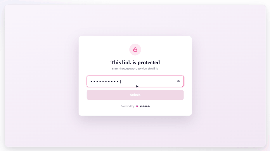 Password and download controls in SlideHub