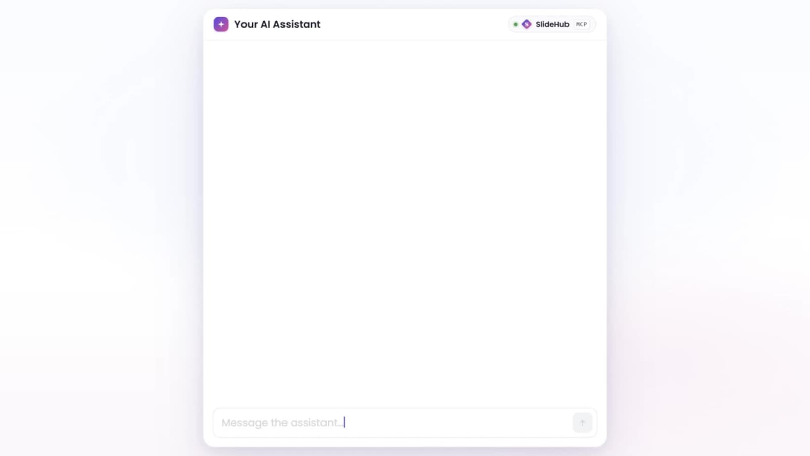 An AI assistant building a slide from a company's approved content library rather than from open sources