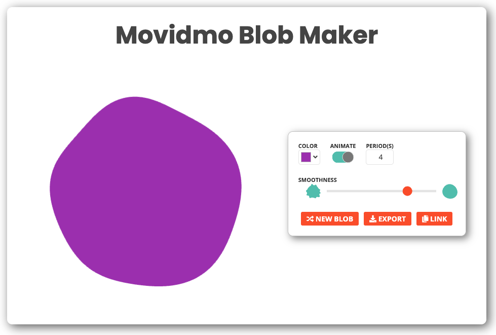 Screenshot of the Movidmo Blob Maker