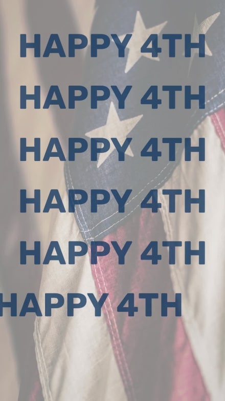 HAPPY 4TH at 1 seconds