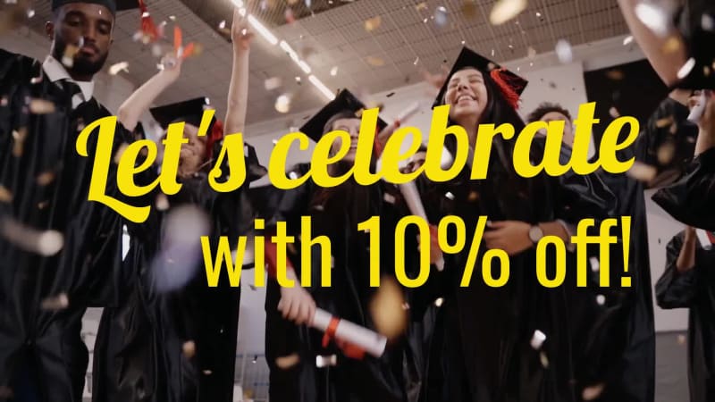 CONGRATS GRADS at 10 seconds