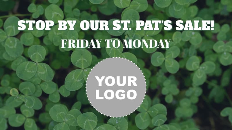 ST. PAT'S SALE! at 11 seconds