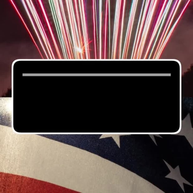 FLAGS AND FIREWORKS at 2 seconds