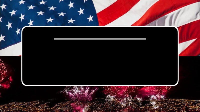 FLAGS AND FIREWORKS at 2 seconds